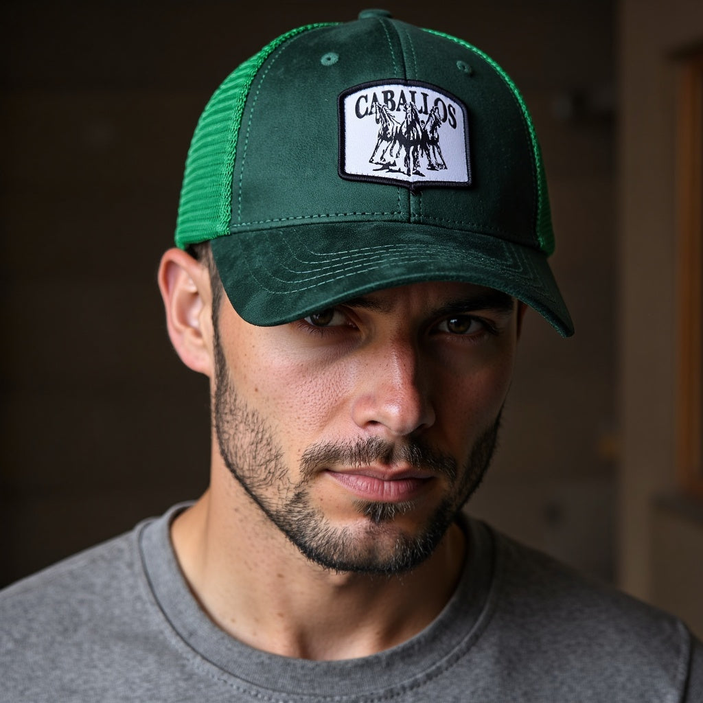 Emerald Caballos Premium Suede Cap